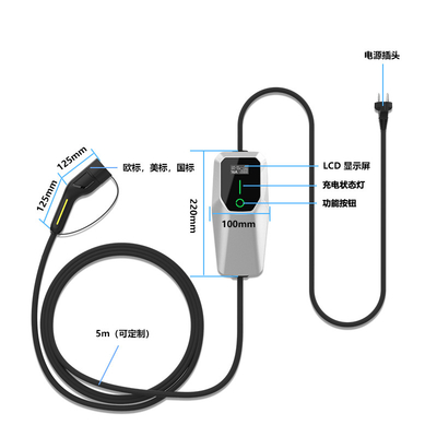 3.5kW Ac Tipo 2 Ev Carregador Externo Doméstico Nível 1 2 EV Carregador de Parede Doméstico CE FCC
