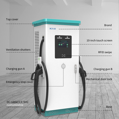 Estação pública de carregamento de veículos eléctricos ao ar livre com interface CHAdeMO CCS Tipo 2