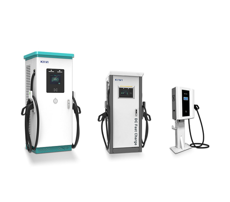 Estação pública de carregamento de veículos eléctricos ao ar livre com interface CHAdeMO CCS Tipo 2