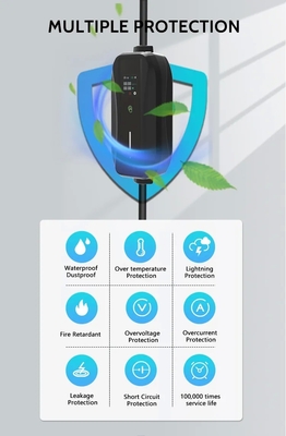 3.5KW 7KW 11KW AC Plug Charge EV Home Nível 1 2 Ev Carregador Casa Carro móvel