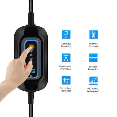 Estação de energia de automóvel portátil com logotipo personalizado Tipo B RCD 30mA 6mA Corrente de saída 0-16A