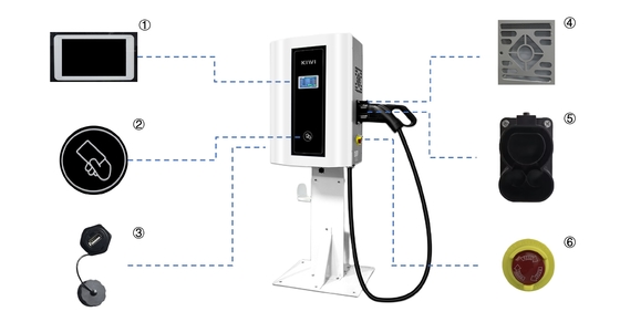 Projeto Residencial Carregador Ev Dc 4,3 polegadas tela sensível ao toque Estação de veículo elétrico CCS