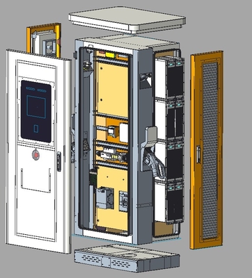 Moulds personalizados IP54 Estações de carregamento de veículos elétricos de corrente contínua rápida públicas comerciais 180KW 240KW