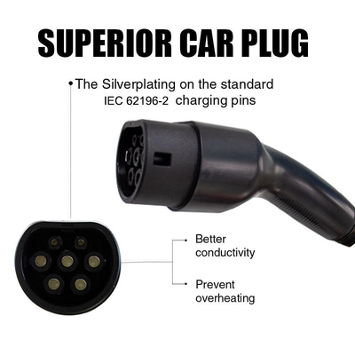 UL94-V0 Classe de Chama 16A-32A Cabos de Carregamento de VE de Tipo 1 a Tipo 2 para Veículos Elétricos