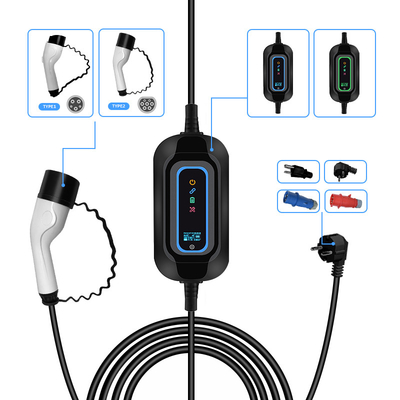 Estação de carregamento de veículos elétricos portátil Tesla Model 2 Carregador de veículos elétricos de 3,5 kW com detecção de isolamento