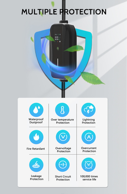 KIWI 11KW Carregador EV Portátil J1772 Conexão Tipo 2 para estação de carregamento de carros elétricos