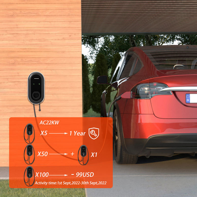 22kW 3 fases plug-in de carregamento rápido GB/T OCPP Wall Box EV Charger Station para carros elétricos