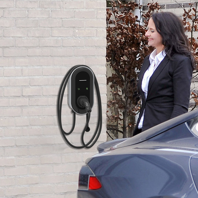 Estação de carregamento de veículos elétricos de nível 2 de 50 Amp com 22 kW de potência e método de instalação montado na parede