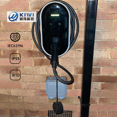 GBT Socket 1 Phase AC Level 2 EV Charging Station com saída de 7 kW e monitoramento de tensão