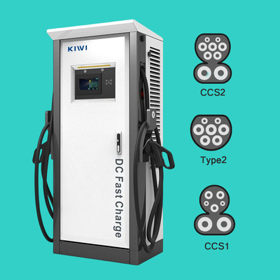 60KW OCPP 1.6J/1.5J CCS2 GBT Chademo Carregador de Veículos Elétricos Nível 3 Carregador Rápido EV DC