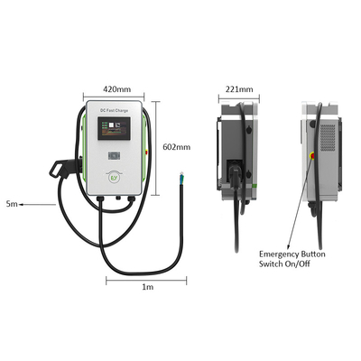 Carregador de carros elétricos OEM Nível 3 Montado na parede 30kW DC Carregador rápido CCS1 CCS2 GB/T