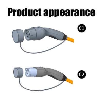Cabo portátil de carregamento de veículos elétricos KIWI Tipo 1 a Tipo 2 Classe de chama UL94-V0