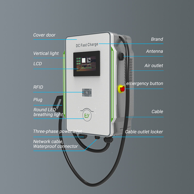 Carregador de caixa de parede DC 30kW 40kW Carros CCS 40A Carregador rápido EV 600V Frequência de rede 50Hz