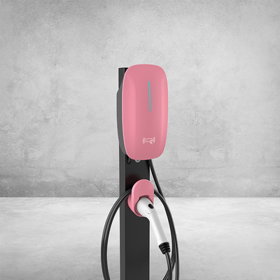Carregador de automóvel portátil de carga rápida de 7 kW DC 220V EV com detecção de temperatura de conexão e suporte de piso montado na parede