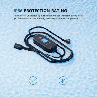 3Carregador de veículos elétricos portátil de 0,5 kW com tomada de tipo 1 IP67 16A